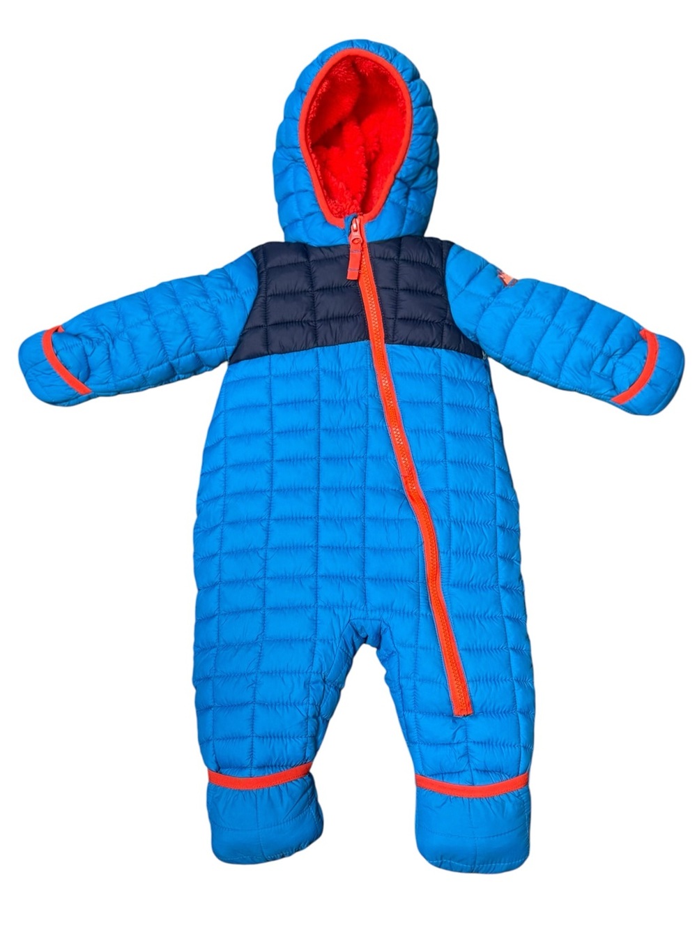 SNOZU Baby Quilted Fleece Lined Snowsuit Blue Colorblock 9/12M Outdoor